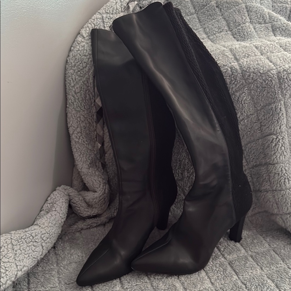 AEROSOLES Black Over the Knee Boots